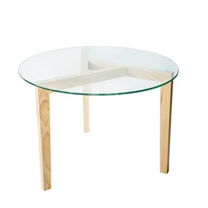 Журнальный столик Оникс-7, Натуральный массив/Прозрачное стекло в Рязани