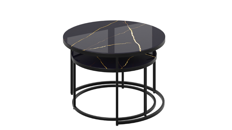 Журнальный столик Вега (Черный, Стекло Черный золото) в Рязани - изображение 1