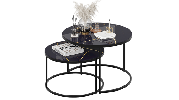 Журнальный столик Вега (Черный, Стекло Черный золото) в Рязани - изображение