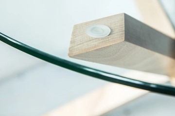 Круглый столик Оникс-3, Натуральный массив/Прозрачное стекло в Рязани - предосмотр 2