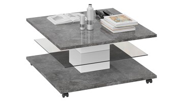 Журнальный стол Diamond тип 1 (Белый/Ателье темный глянец) в Рязани