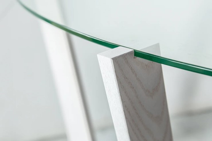 Овальный стол Оникс-6, Выбеленный дуб/Прозрачное стекло в Рязани - изображение 3