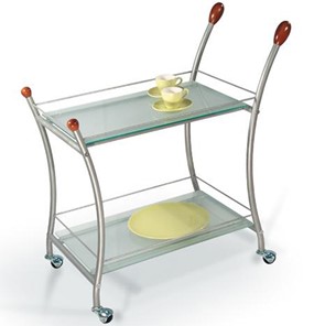 Стол сервировочный Поло, металлик/прозрачное стекло в Рязани