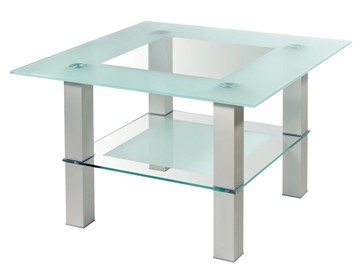 Стеклянный столик Кристалл 1 (алюминий-прозрачное) в Рязани