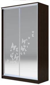 Шкаф 2400х1500х420 два зеркала, "Бабочки" ХИТ 24-4-15-66-05 Венге Аруба в Рязани