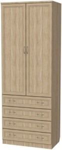 Шкаф 2-х дверный 103 со штангой, цвет Дуб Сонома в Рязани - изображение