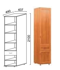 Шкаф 2-х створчатый Александра-1, ПР-4, шимо светлый, МДФ с кожзамом в Рязани