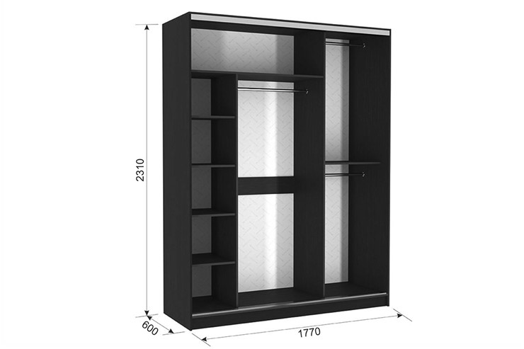 Шкаф трехдверный Бассо 1-600, Венге в Рязани - изображение 2