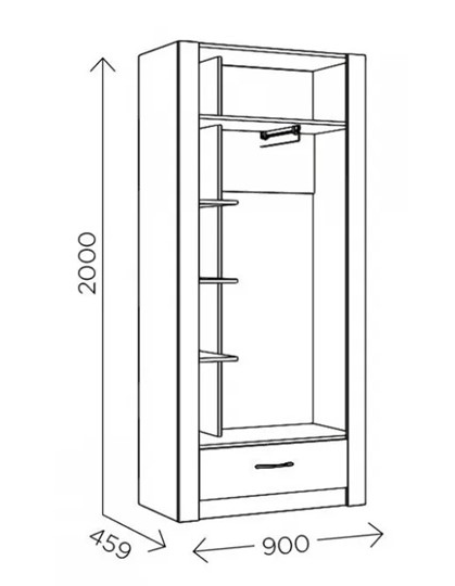 Шкаф гардеробный Ева 5 М1 дуб ирландский/белый матовый в Рязани - изображение 2
