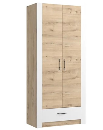 Шкаф гардеробный Ева 5 М1 дуб ирландский/белый матовый в Рязани - изображение