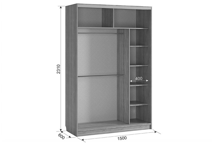 Шкаф двухдверный Гранд 5-600, венге в Рязани - изображение 2