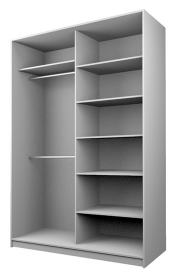 Шкаф 2-х дверный MAX МШ-25-6-18-22, Профиль Белый/Цвет Графит/Oracal Белый в Рязани - изображение 1
