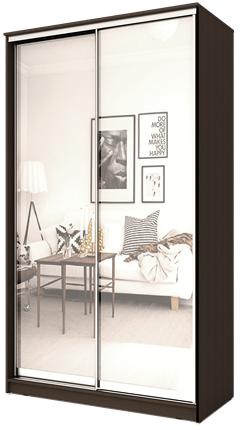 Шкаф 2-х дверный 2400х1362х620 с двумя зеркалами ХИТ 24-14-55 Венге Аруба в Рязани - изображение