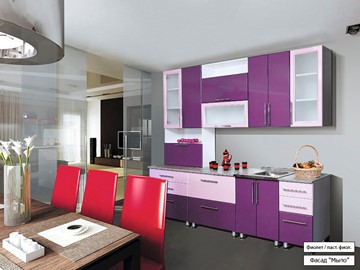 Модульный кухонный гарнитур Мыло 224 2600, цвет Фиолет/Пастель фиолет в Рязани