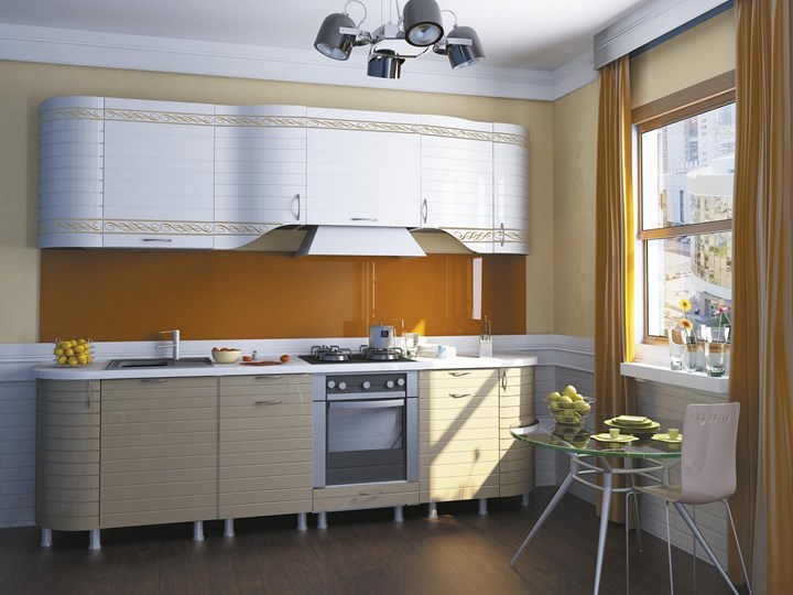 Гарнитур на кухню Анастасия цвет капучино 2 (260 см) в Рязани - изображение