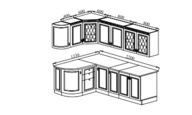 Угловой кухонный гарнитур Веста 1330х2200, цвет Сандал белый в Рязани - изображение 2