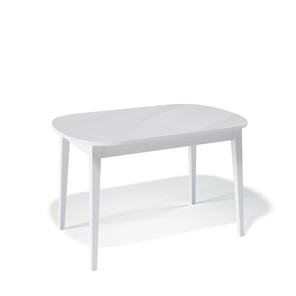 Кухонный раздвижной стол Kenner 1300M (Белый/Стекло белое сатин) в Рязани