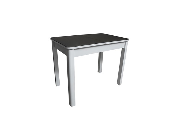Кухонный стол раскладной Айсберг-2СТ белое/черное/прямые массив в Рязани - изображение