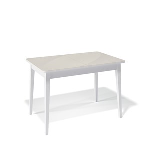 Кухонный раздвижной стол Kenner 1100M (Белый/Стекло крем сатин) в Рязани
