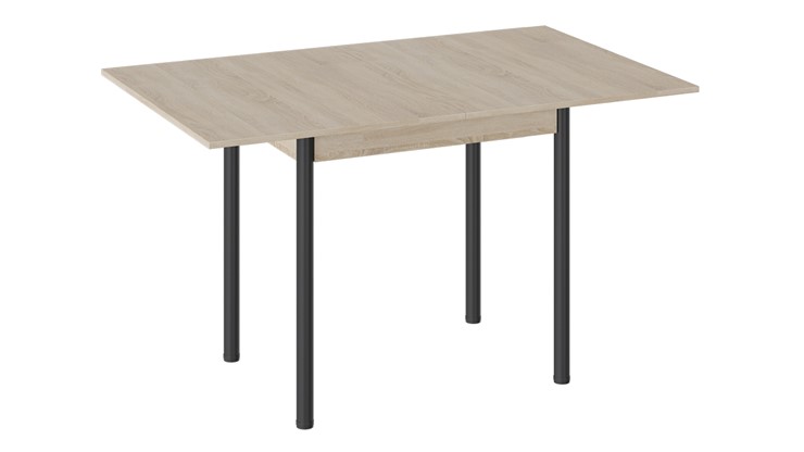 Кухонный стол раскладной Родос тип 2 с опорой d40 (Черный муар/Дуб Сонома) в Рязани - изображение 1