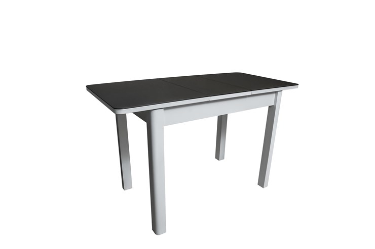 Кухонный стол раскладной Айсберг-2СТ белое/черное/прямые массив в Рязани - изображение 1