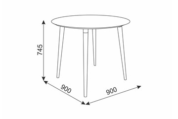 Кухонный обеденный стол Сканди 2, белый/светлый лак в Рязани - предосмотр 1