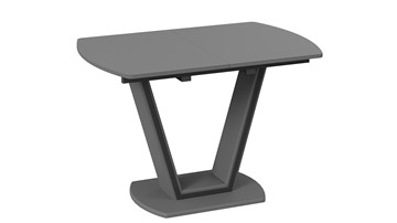 Обеденный раздвижной стол Дели Тип 2 (Серый софт, Стекло матовое серое) в Рязани
