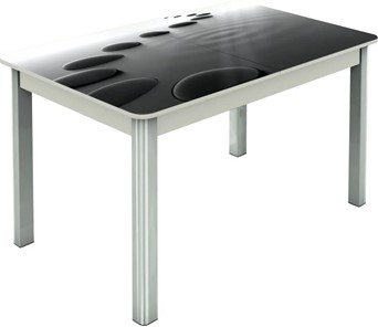 Кухонный раздвижной стол Гамбург исп.1 ноги метал. крашеные №23, Фотопечать (Текстура №39) в Рязани