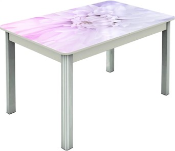 Обеденный раздвижной стол Гамбург исп.2 ноги метал. крашеные №23, Фотопечать (Цветы №54) в Рязани
