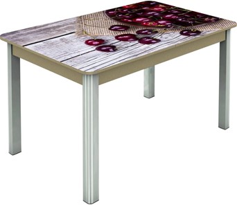 Кухонный стол раскладной Гамбург исп.2 ноги метал. крашеные №23, Фотопечать (Фрукты №29) в Рязани