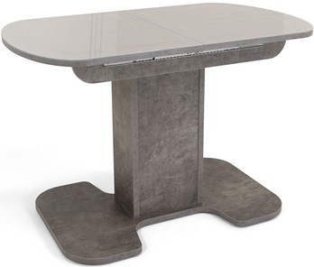 Кухонный стол раскладной Киото-1 (ноги серый камень, серебро/серый камень) в Рязани
