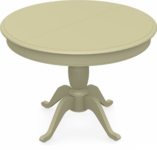 Кухонный раздвижной стол Леонардо-1 исп. Круг 1000, тон 10 Покраска + патина с прорисовкой (на столешнице) в Рязани