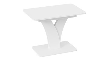Кухонный стол раздвижной Люксембург тип 2 (Белый/Стекло белое матовое) в Рязани