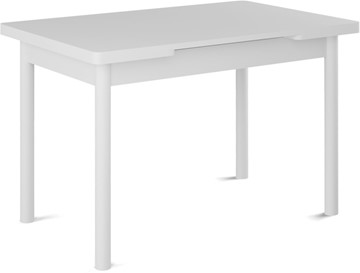 Кухонный раскладной стол Милан-1 EVO, ноги металлические белые, белый цемент в Рязани