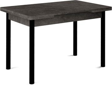 Кухонный стол раскладной Милан-1 EVO, ноги металлические черные, серый камень в Рязани
