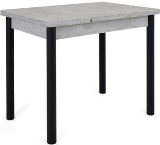 Кухонный стол раздвижной Милан-1 EVO, ноги металлические черные, светлый цемент в Рязани