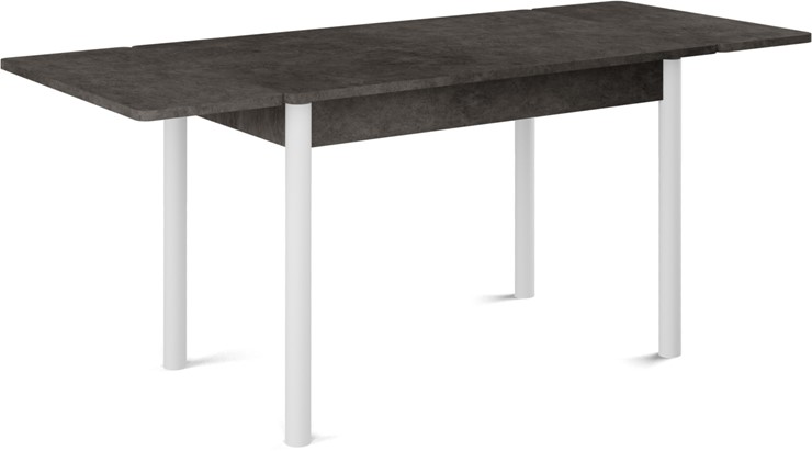 Кухонный раскладной стол Милан-2 EVO, ноги белые, серый камень в Рязани - изображение 1