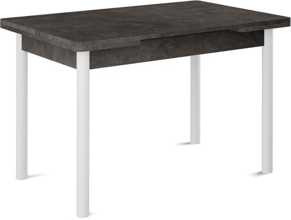 Кухонный раскладной стол Милан-2 EVO, ноги белые, серый камень в Рязани - изображение
