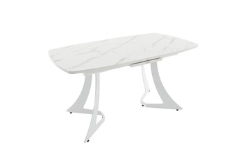 Кухонный стол раскладной Милан Пластик (Камень белый) в Рязани