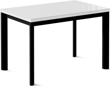 Кухонный раскладной стол Нагано-1G (ноги черные, стекло cristal/белый цемент) в Рязани