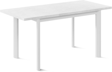 Кухонный стол раздвижной Нагано-1L (ноги металлические белые, белый цемент) в Рязани - предосмотр 1