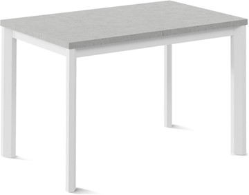 Кухонный стол раздвижной Нагано-2L (ноги металлические белые, светлый цемент) в Рязани