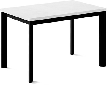 Кухонный стол раскладной Нагано-3L (ноги черные, белый цемент) в Рязани