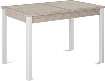 Кухонный стол раскладной Ницца-2 ПЛ (ноги белые, плитка бежевая/лофт) в Рязани