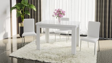 Раздвижной стол Норман тип 1, цвет Белый/Стекло белый глянец в Рязани - предосмотр 4