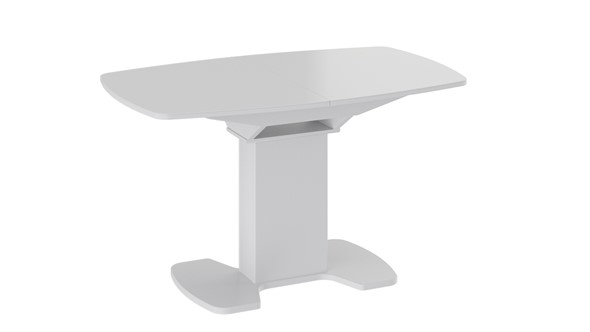 Раздвижной стол Портофино (СМ(ТД)-105.02.11(1)), цвет Белый глянец/Стекло белое в Рязани - изображение
