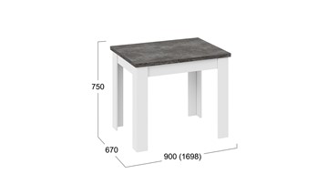 Кухонный раскладной стол Промо тип 3 (Белый/Ателье темный) в Рязани - предосмотр 4