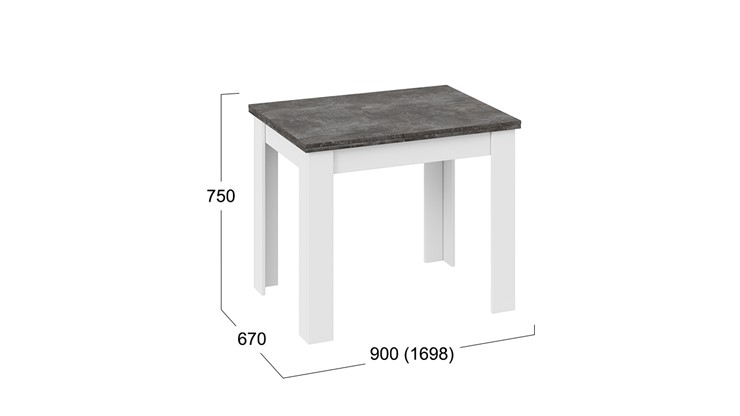 Кухонный раскладной стол Промо тип 3 (Белый/Ателье темный) в Рязани - изображение 4