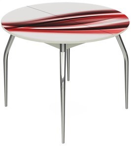 Обеденный раздвижной стол Ривьера - Круг, ноги метал. крашеные №24, ФП (Текстура №50) в Рязани