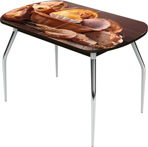 Кухонный раскладной стол Ривьера исп.1 ноги метал. крашеные №24 Фотопечать (Хлеб №3 в Рязани